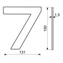 RN.150L.7.CE číslo "7" 150mm čierne matné