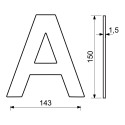RN.150L.A.CE písmeno "A" 150mm čierne matné