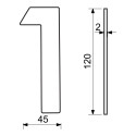 RN.120L.1.MD číslo "1" 120mm medené