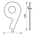 RN.120L.9.MD číslo "9" 120mm medené