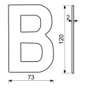 RN.120L.B.MD písmeno "B" 120mm medené