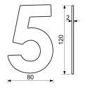 RN.120L.5.CE číslo "5" 120mm čierne matné