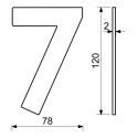 RN.120L.7.CE číslo "7" 120mm čierne matné