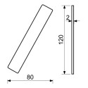 RN.120L./.CE bară oblică "/" 120mm negru mat