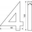 Číslo "4" 3D 100mm Al