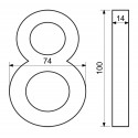 Číslo "8" 3D 100mm Al